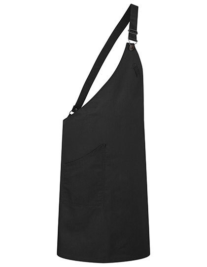 Karlowsky - Asymmetrische Latzschürze Classic mit Tasche - Black (ca. Pantone 419C)